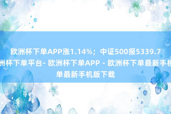 欧洲杯下单APP涨1.14%；中证500报5339.75点-欧洲杯下单平台- 欧洲杯下单APP - 欧洲杯下单最新手机版下载