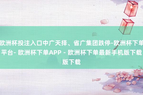 欧洲杯投注入口中广天择、省广集团跌停-欧洲杯下单平台- 欧洲杯下单APP - 欧洲杯下单最新手机版下载