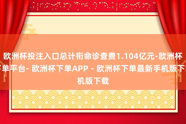 欧洲杯投注入口总计衔命诊查费1.104亿元-欧洲杯下单平台- 欧洲杯下单APP - 欧洲杯下单最新手机版下载