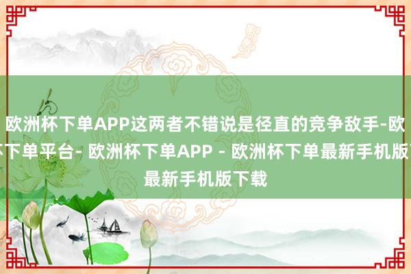 欧洲杯下单APP这两者不错说是径直的竞争敌手-欧洲杯下单平台- 欧洲杯下单APP - 欧洲杯下单最新手机版下载