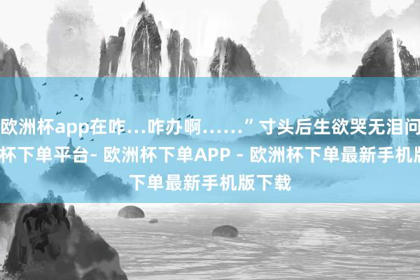 欧洲杯app在咋…咋办啊……”寸头后生欲哭无泪问-欧洲杯下单平台- 欧洲杯下单APP - 欧洲杯下单最新手机版下载