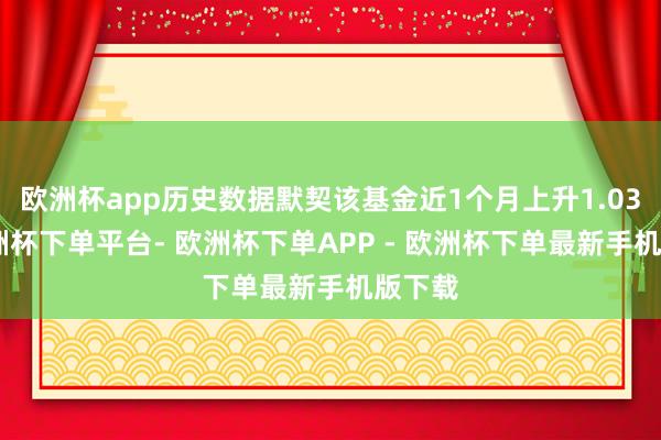 欧洲杯app历史数据默契该基金近1个月上升1.03%-欧洲杯下单平台- 欧洲杯下单APP - 欧洲杯下单最新手机版下载