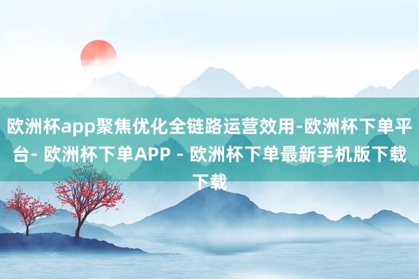 欧洲杯app聚焦优化全链路运营效用-欧洲杯下单平台- 欧洲杯下单APP - 欧洲杯下单最新手机版下载