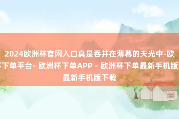 2024欧洲杯官网入口真是吞并在薄暮的天光中-欧洲杯下单平台- 欧洲杯下单APP - 欧洲杯下单最新手机版下载